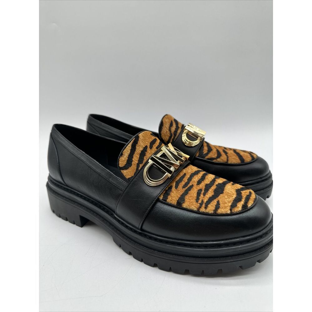 Michael Kors Women's Parker Leather and Tiger Printed Calf Hair Loafers 9.5M 11W - Picture 3 of 7
